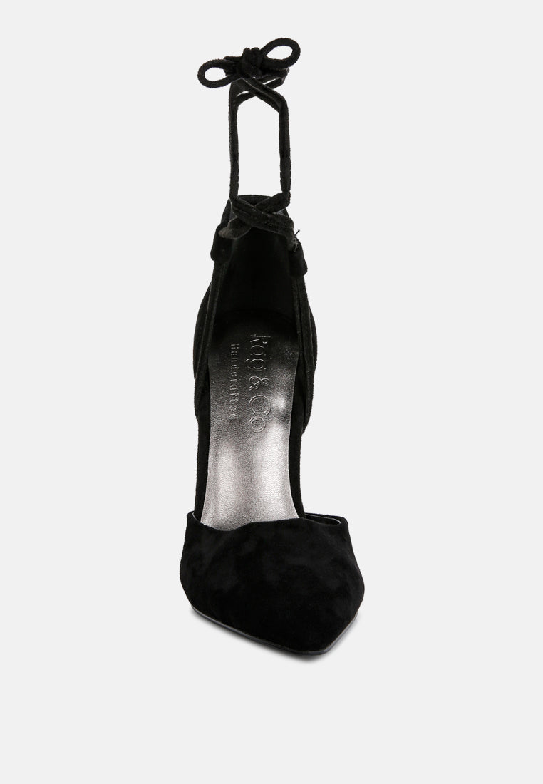 Rule Breaker Lace Up Stiletto Heel Suede Sandals