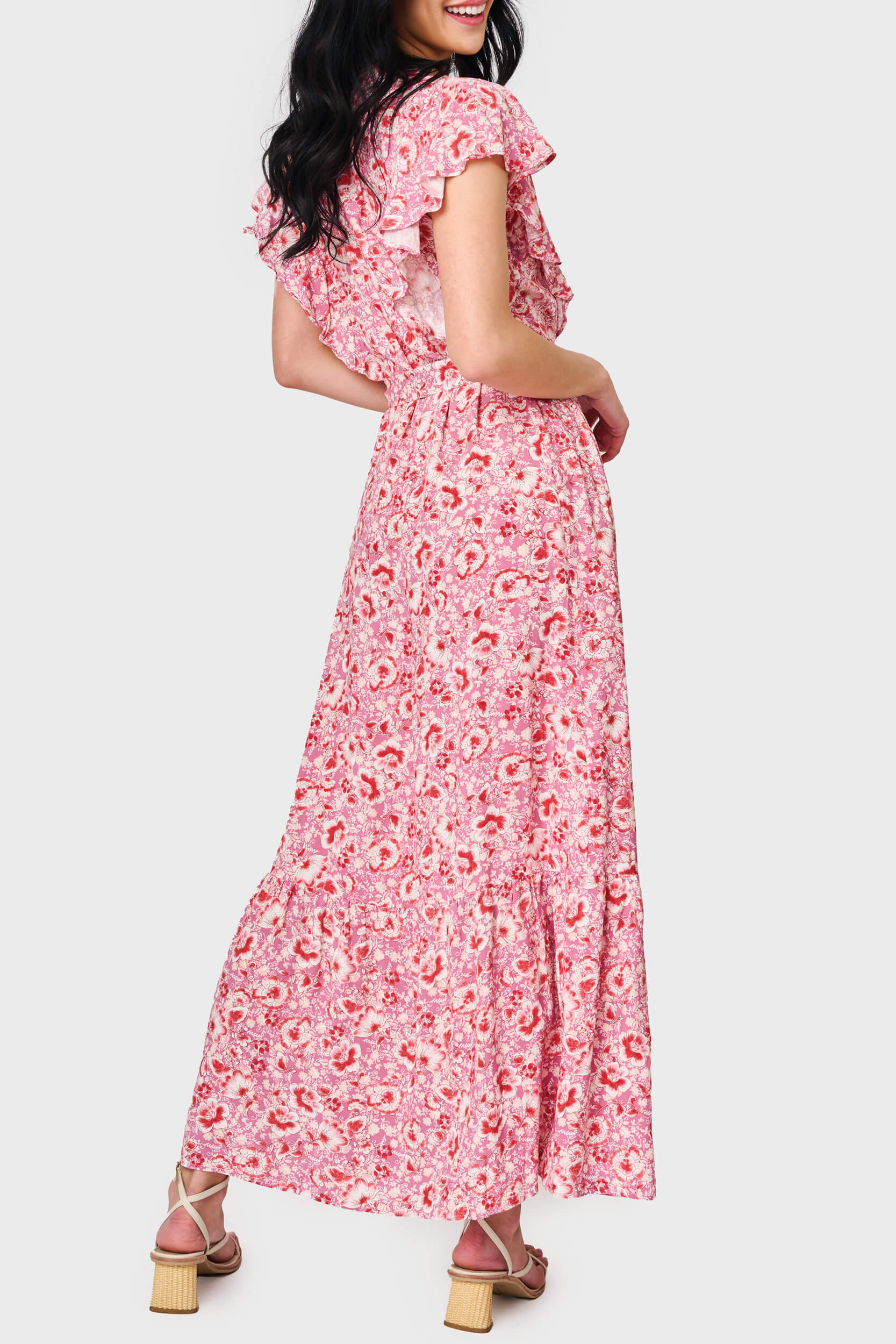 The Grace Flutter Sleeve Midi Dress