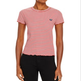 Maison Labiche Striped Tee with Folies Patch White Size XL