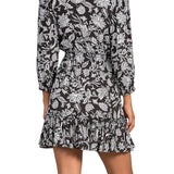 Elan Floral Print Cut Out Mini Dress Black