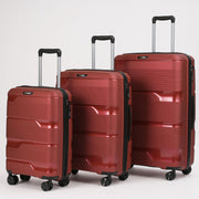 Red Hardcase Roller Luggage Set (28', 24' And 20')