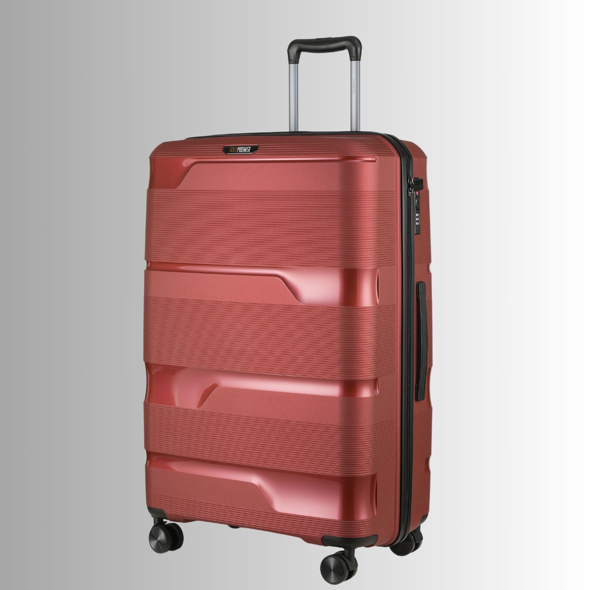 Red Hardcase Roller Luggage Set (28', 24' And 20')