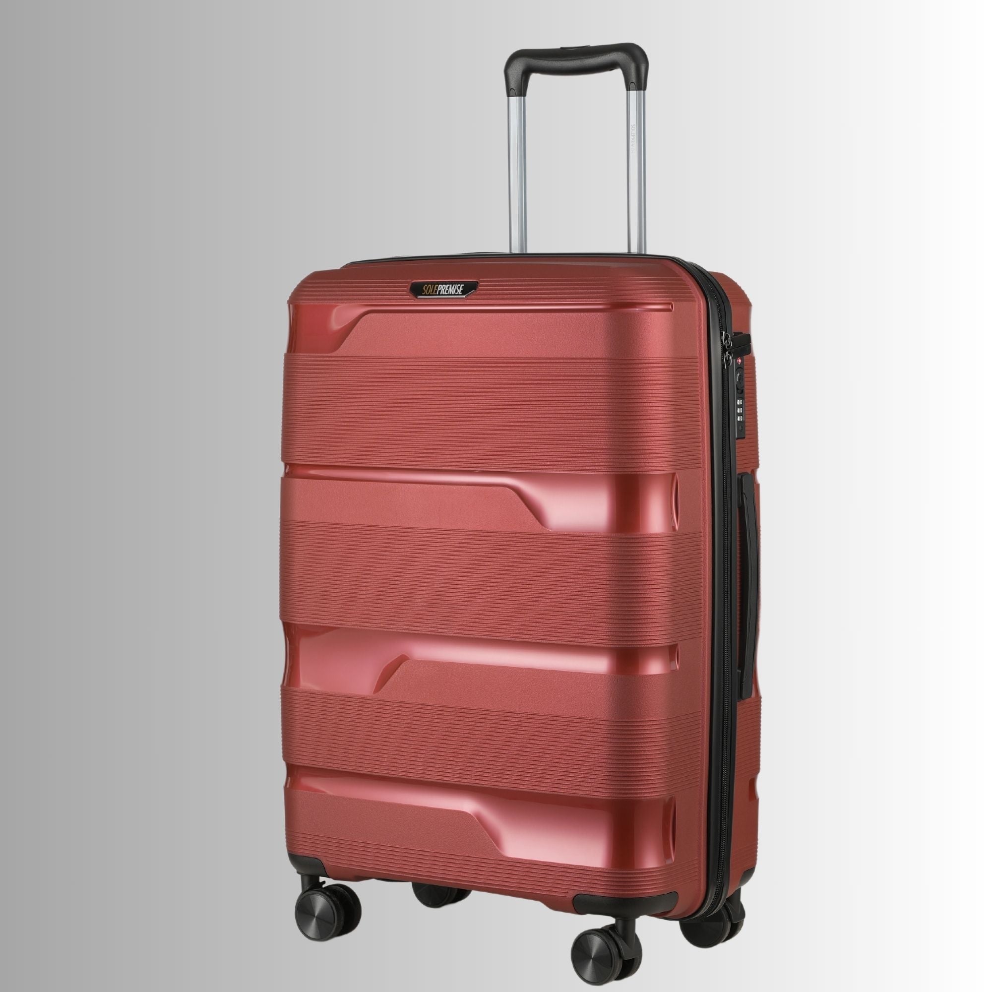 Red Hardcase Roller Luggage Set (28', 24' And 20')