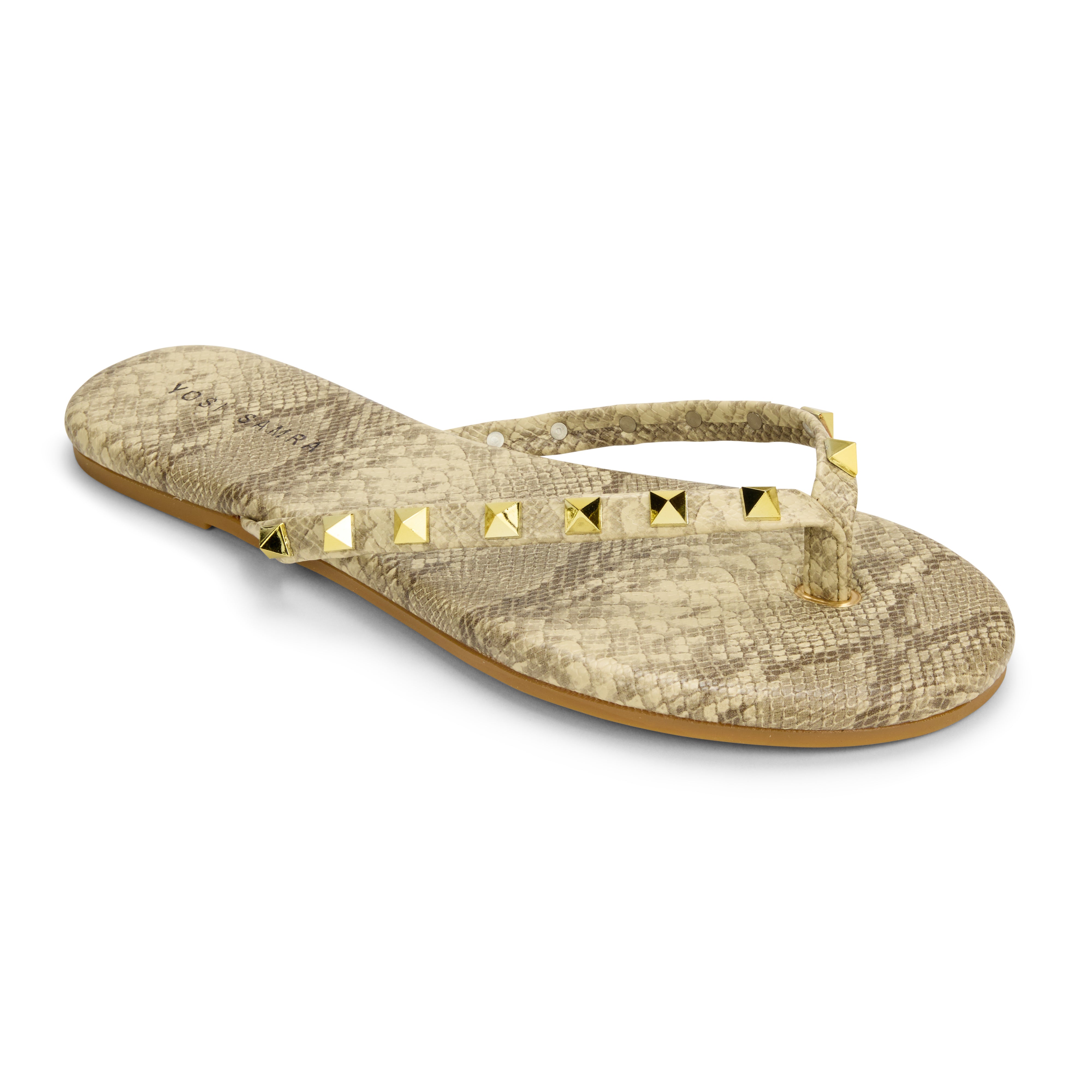 Rivington Stud Flip Flop In Snake Print