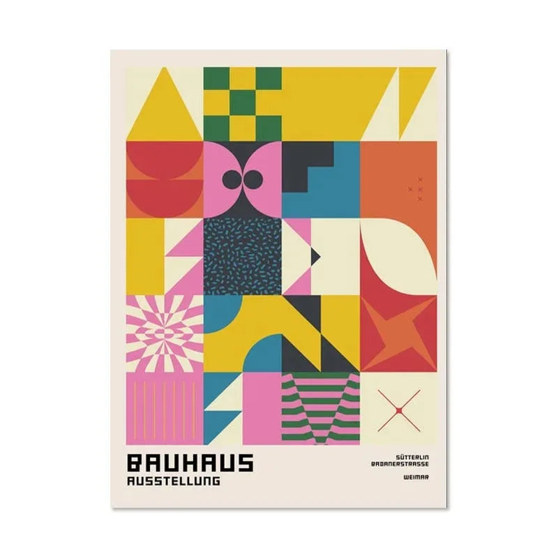 Modern Black & White Bauhaus Canvas Print