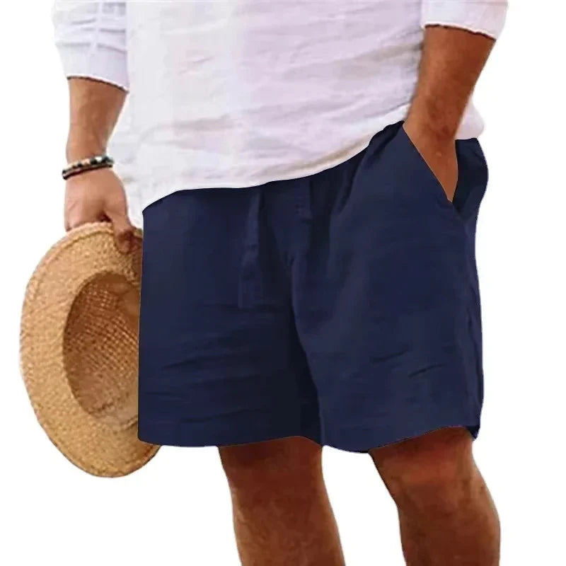Men Cotton Short Lightweight Beach Shorts