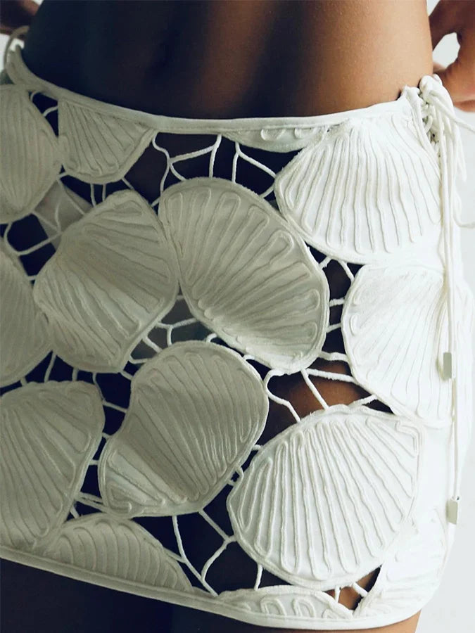Shell Pattern Sexy Three Piece Swimsuit