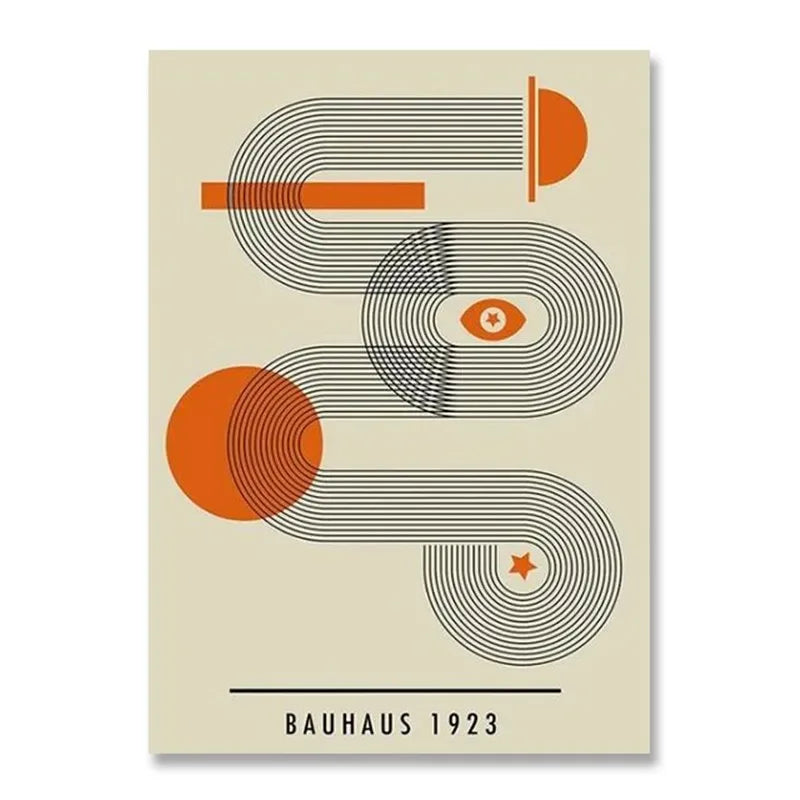 Modern Black & White Bauhaus Canvas Print