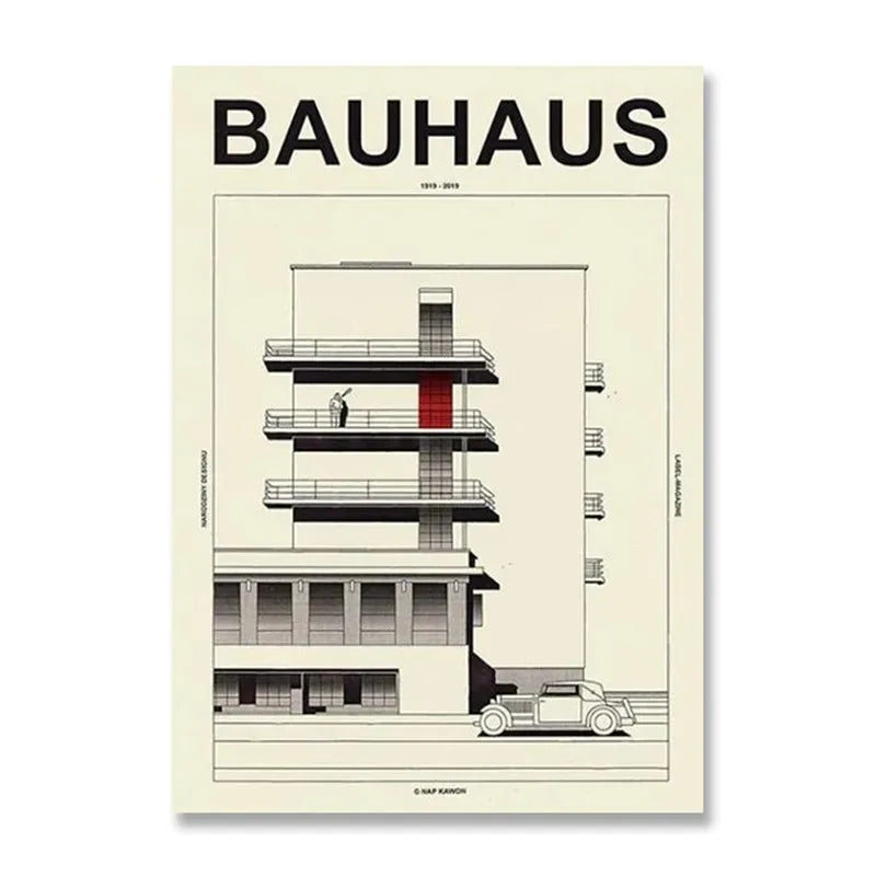 Modern Black & White Bauhaus Canvas Print