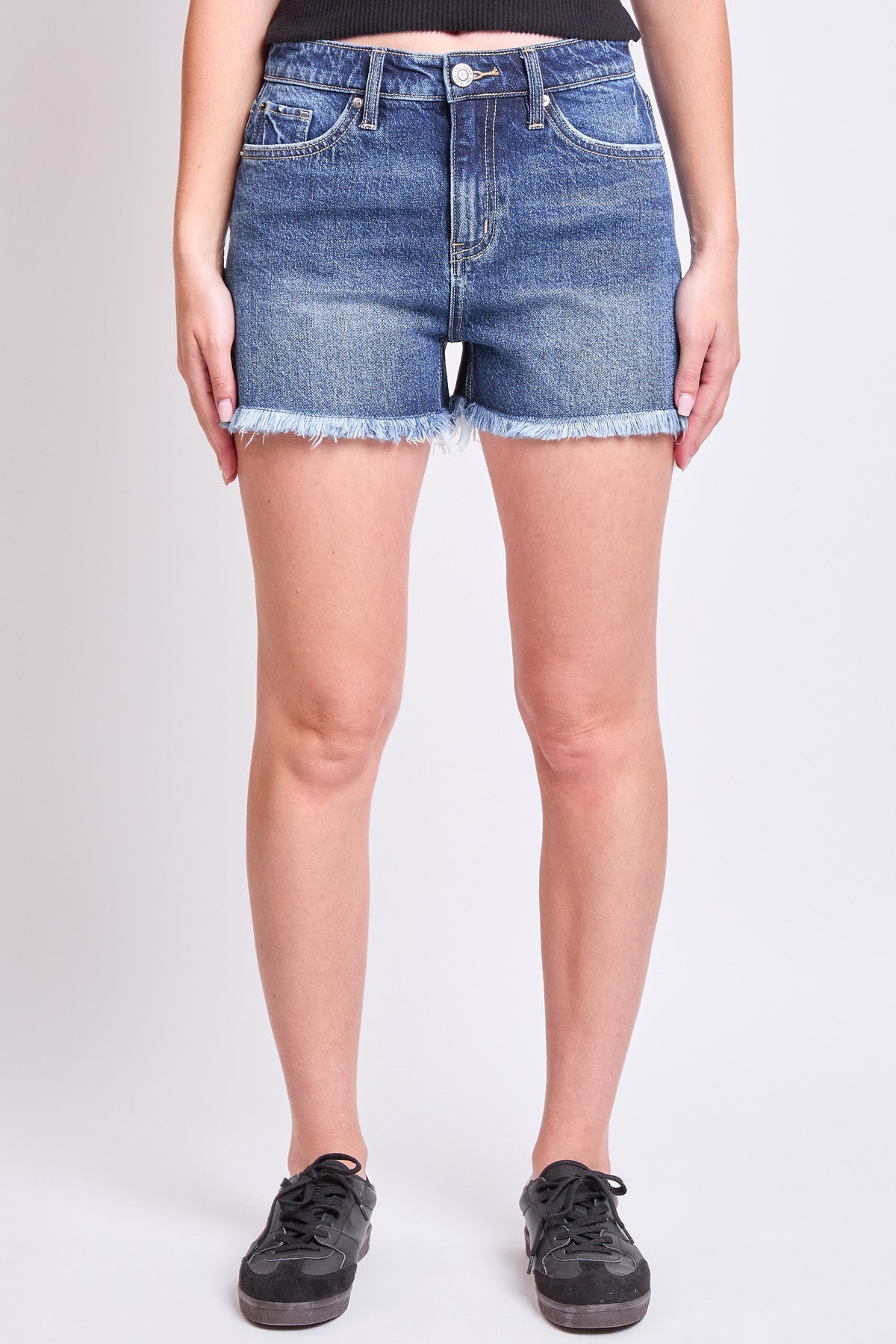 Women's High Rise Fray Hem Shorts