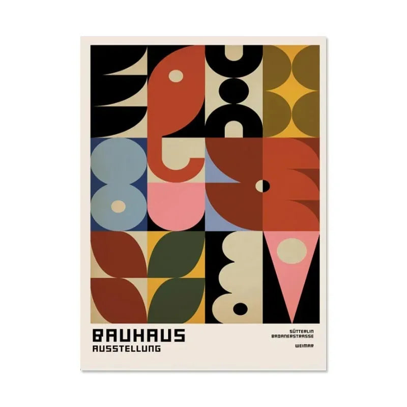 Modern Black & White Bauhaus Canvas Print