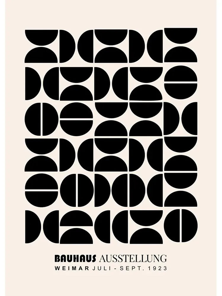 Modern Black & White Bauhaus Canvas Print