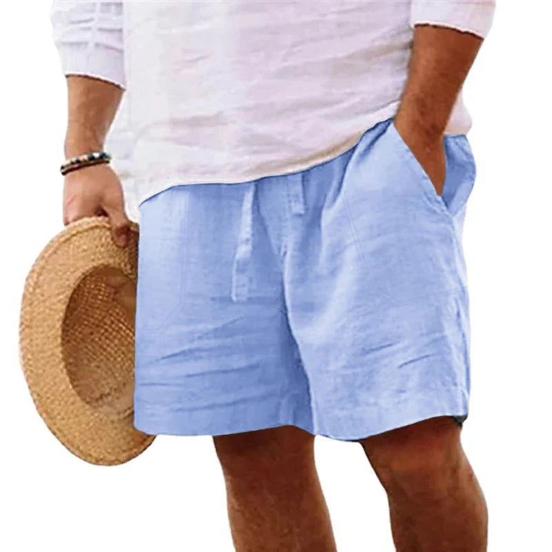 Men Cotton Short Lightweight Beach Shorts
