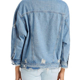 Sunset & Spring Cotton Embellished Denim Jacket Blue Size S