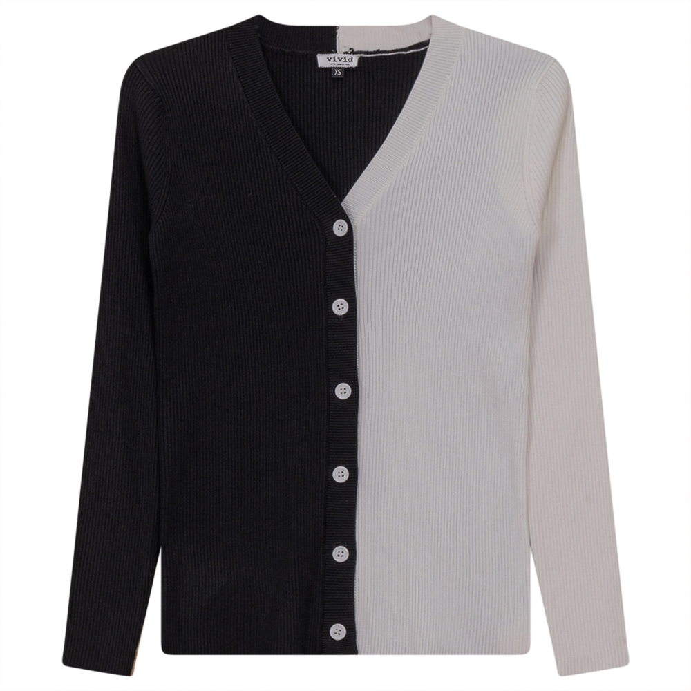 Contrast Ribbed Cardigan