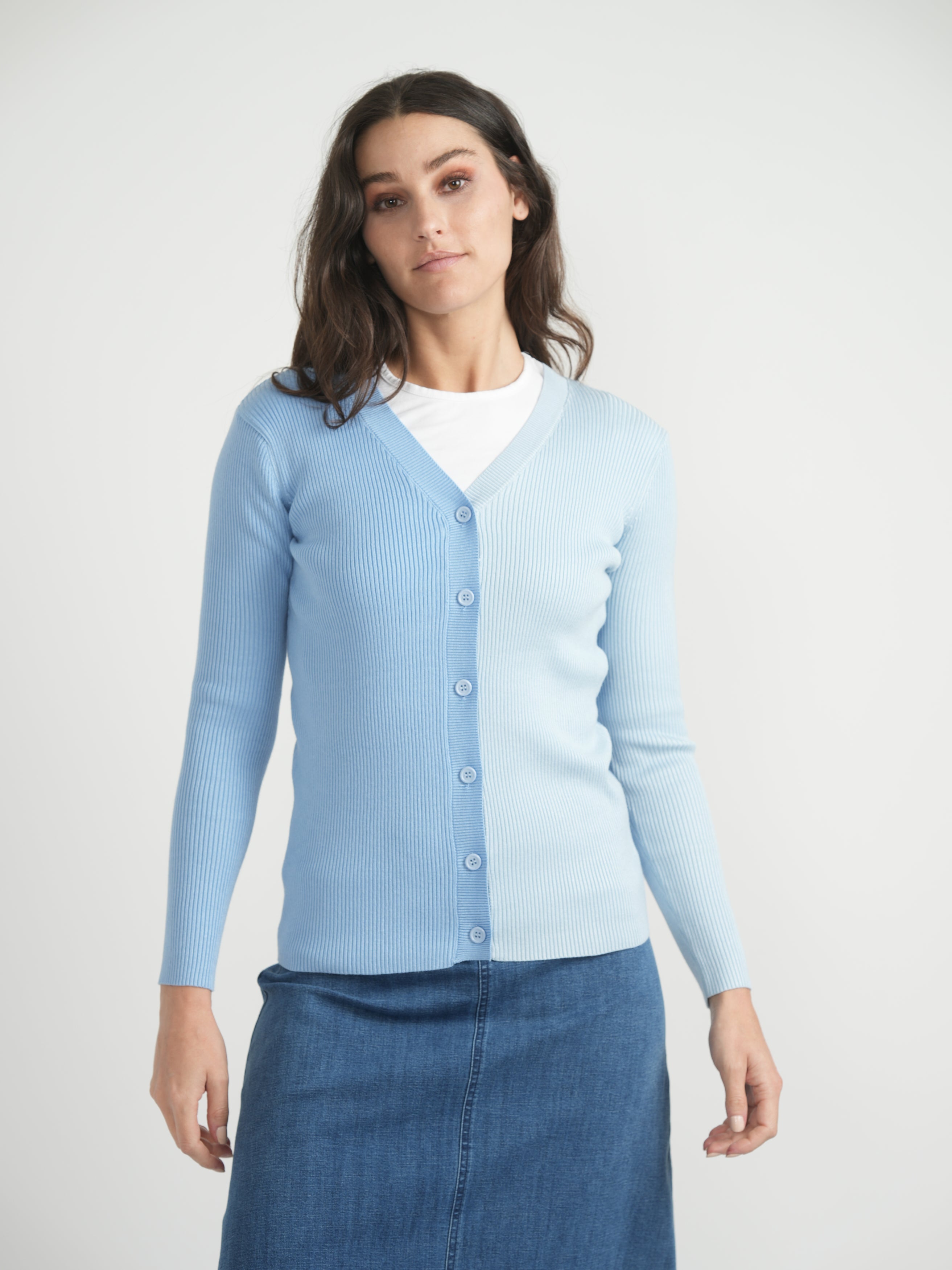 Contrast Ribbed Cardigan