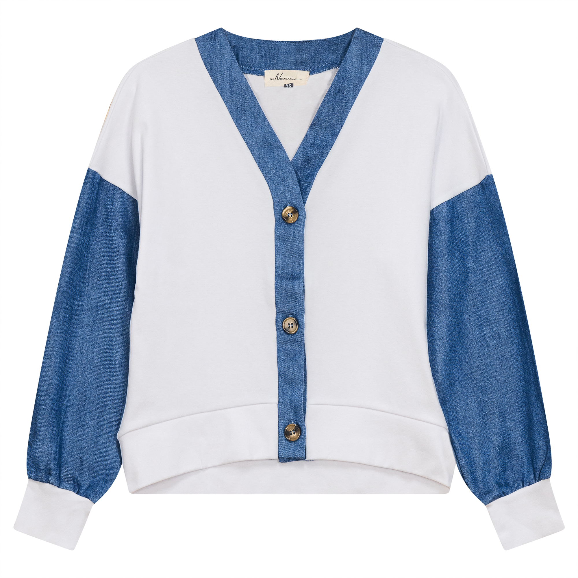 Denim Combo Cardigan