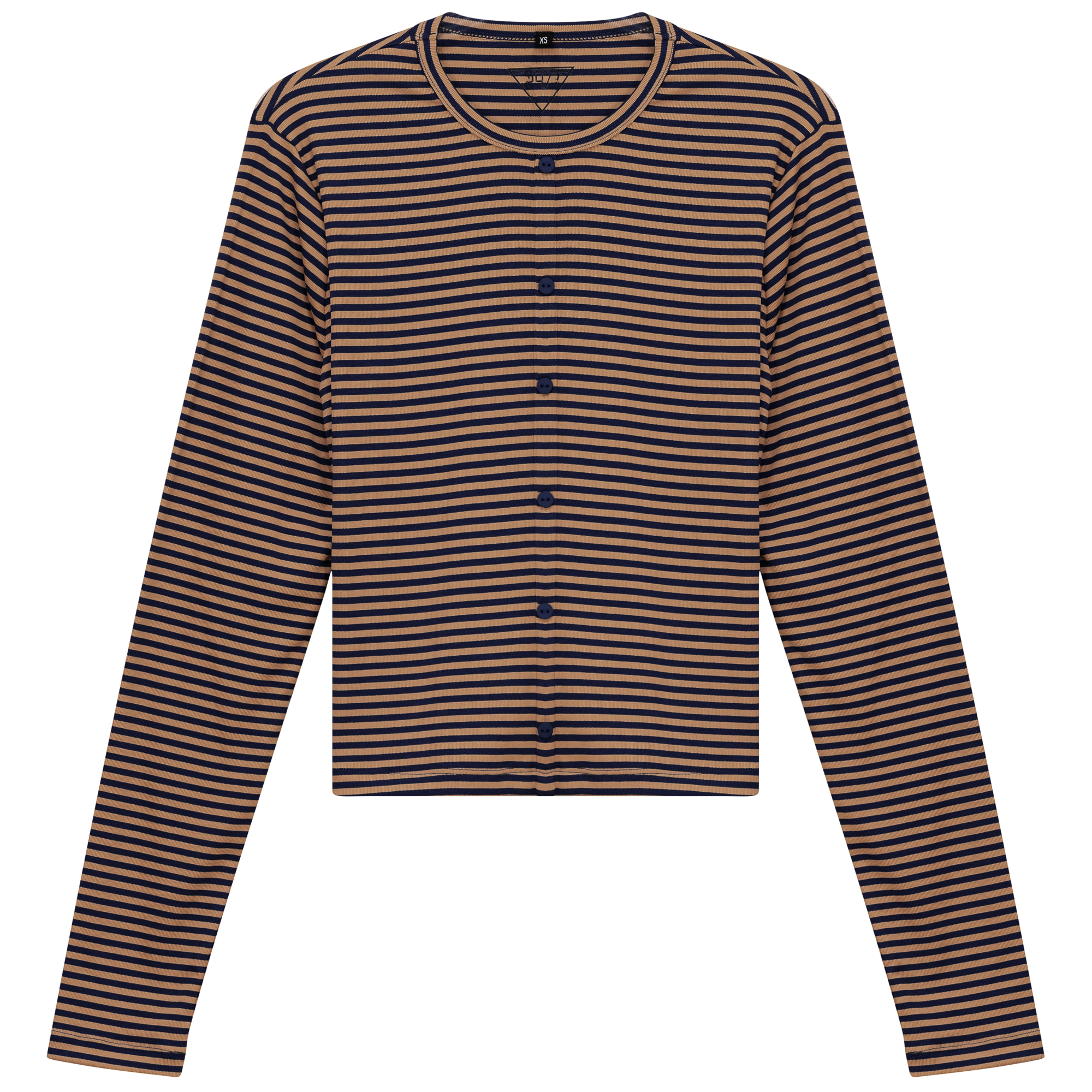 Cropped Striped Cardigan Tee