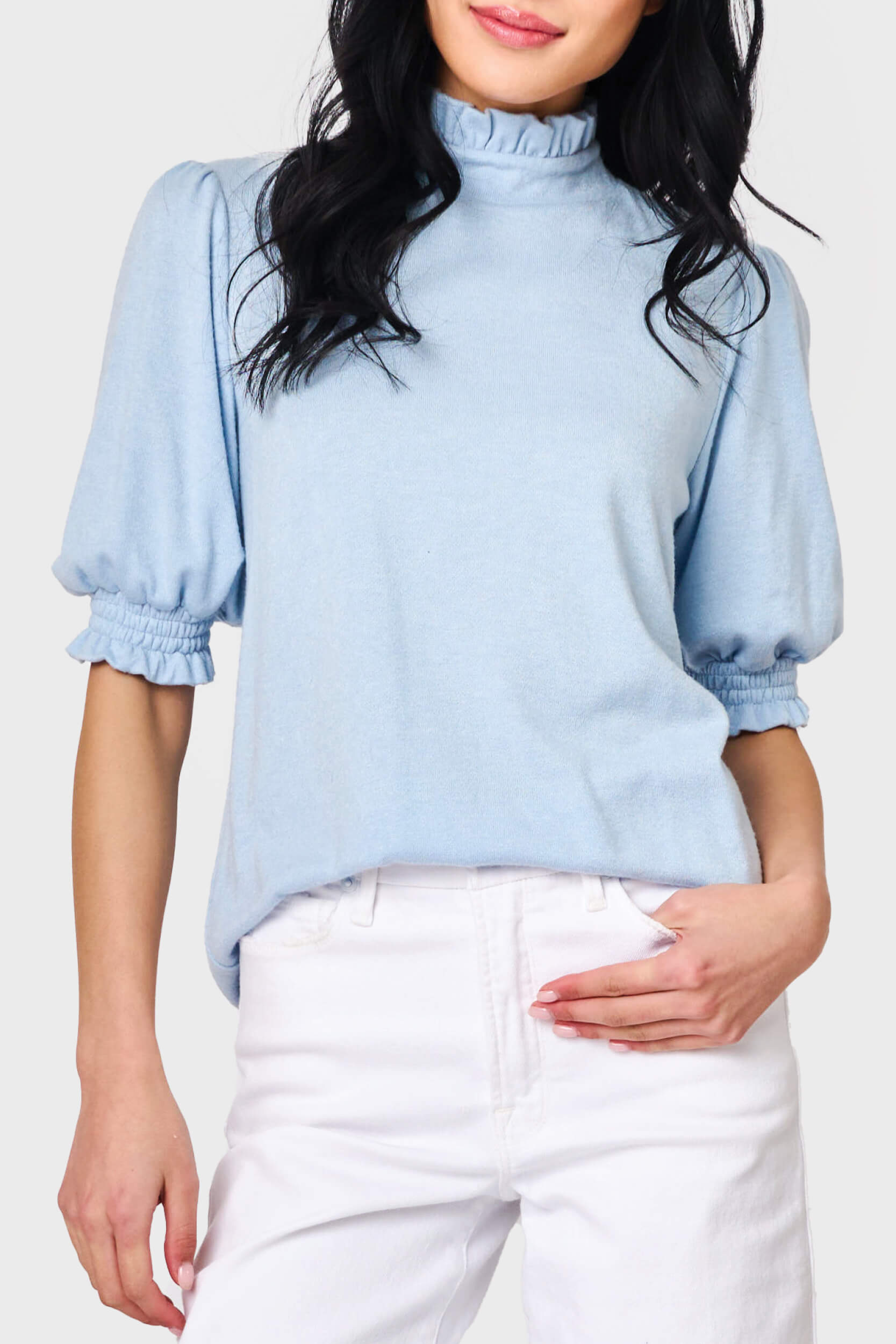 Feminine Mock Neck Luxe Sweater Top