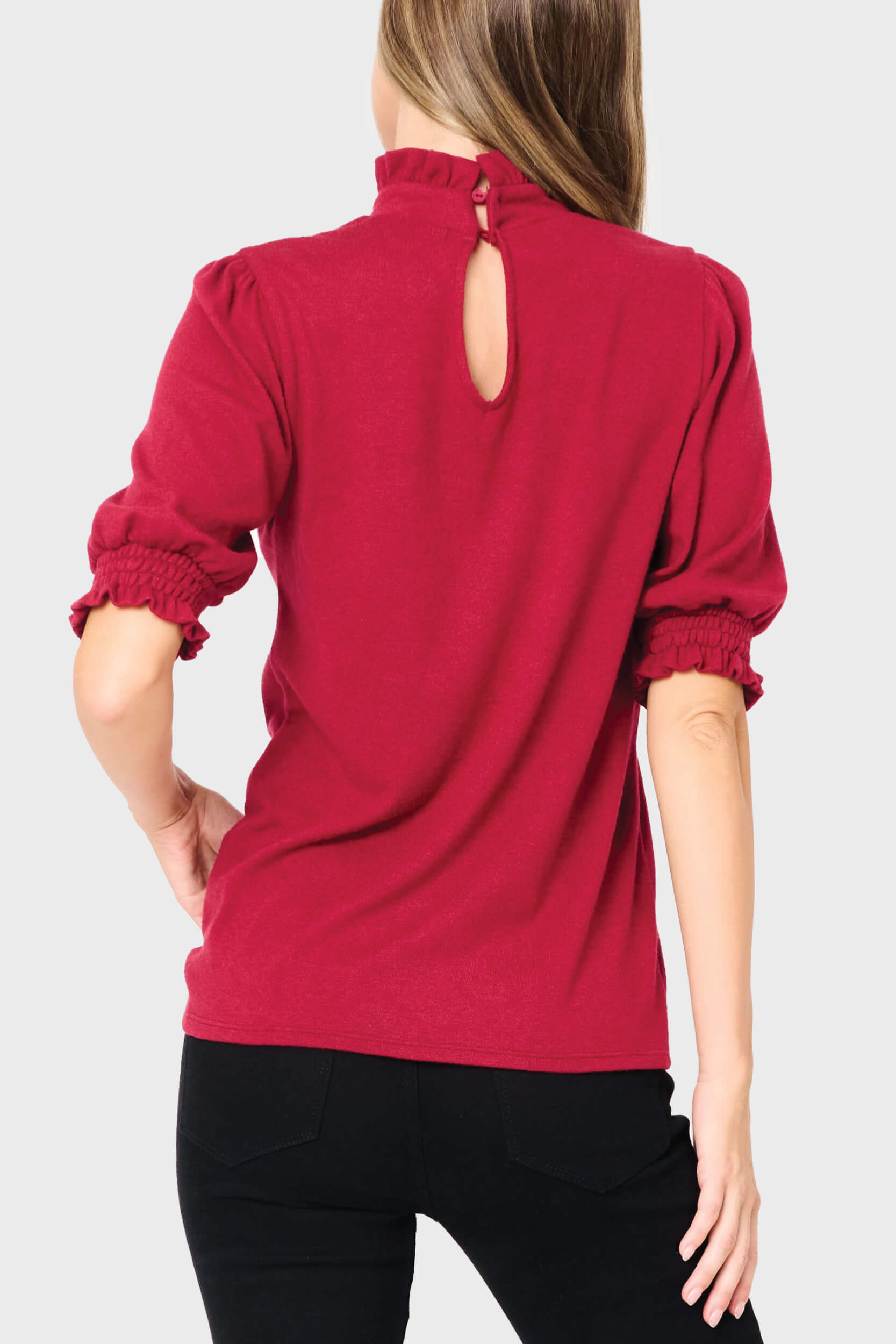 Feminine Mock Neck Luxe Sweater Top