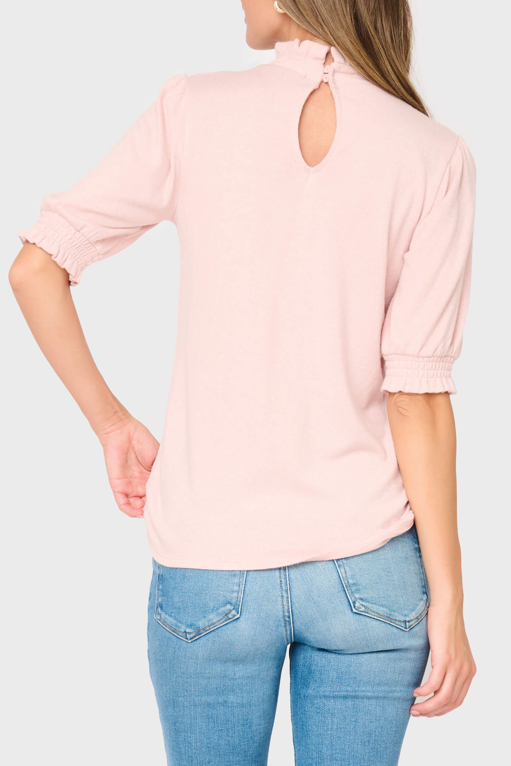 Feminine Mock Neck Luxe Sweater Top