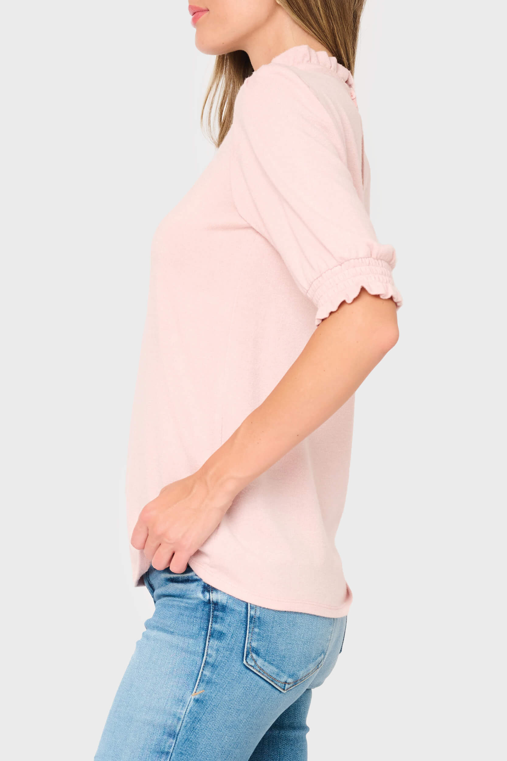 Feminine Mock Neck Luxe Sweater Top