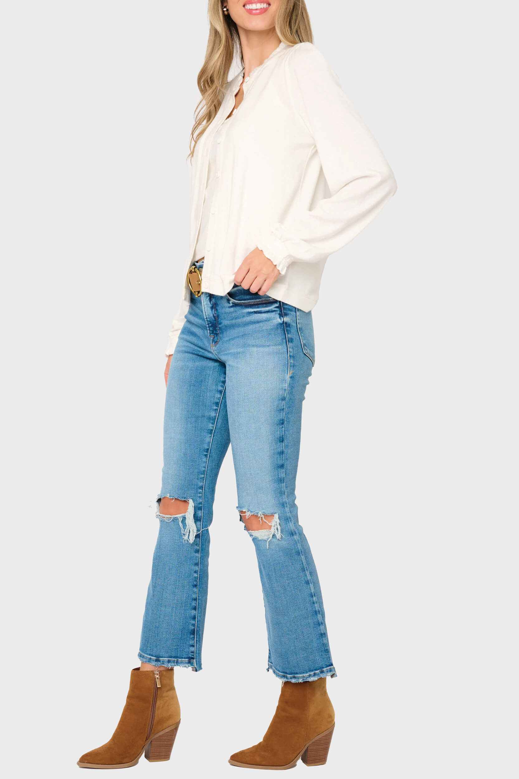 Feminine Mock Neck Luxe Cardigan