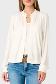 Feminine Mock Neck Luxe Cardigan