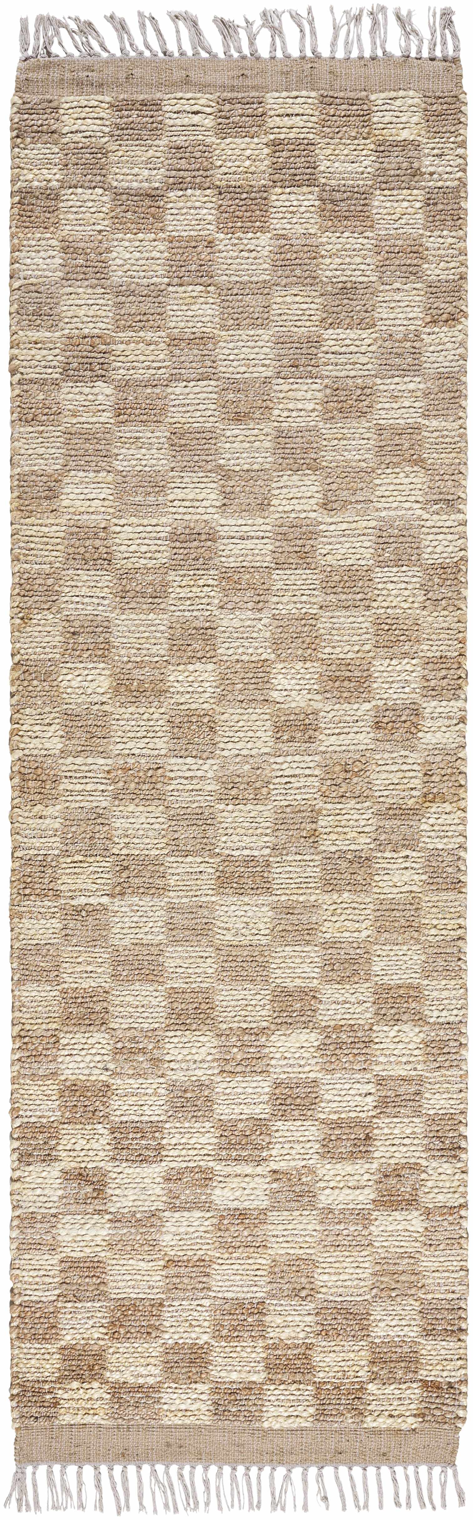 Ionut Checkered Jute Area Rug