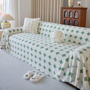 Geometric Jacquard Plush Warm Sofa Couch Cover Coral Fleece Throw Blanket For Couch