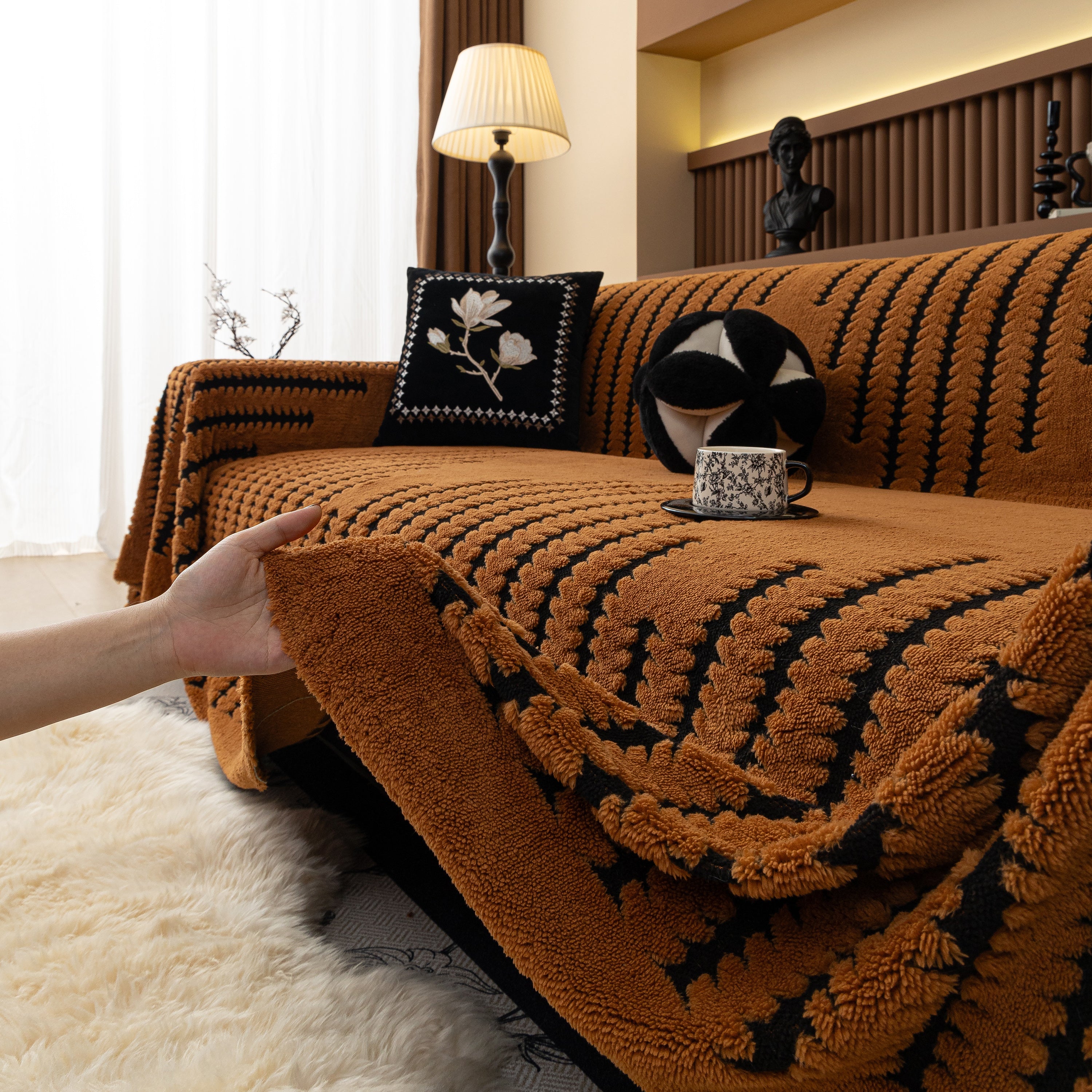 Jacquard Fleece Throw Blanket For Couch Plush Fuzzy Cozy Soft Blankets And Throws For Sofa