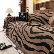 Zebra Striped Chenille Throw Sofa Cover Full-cover Decorative Furniture Slipcover