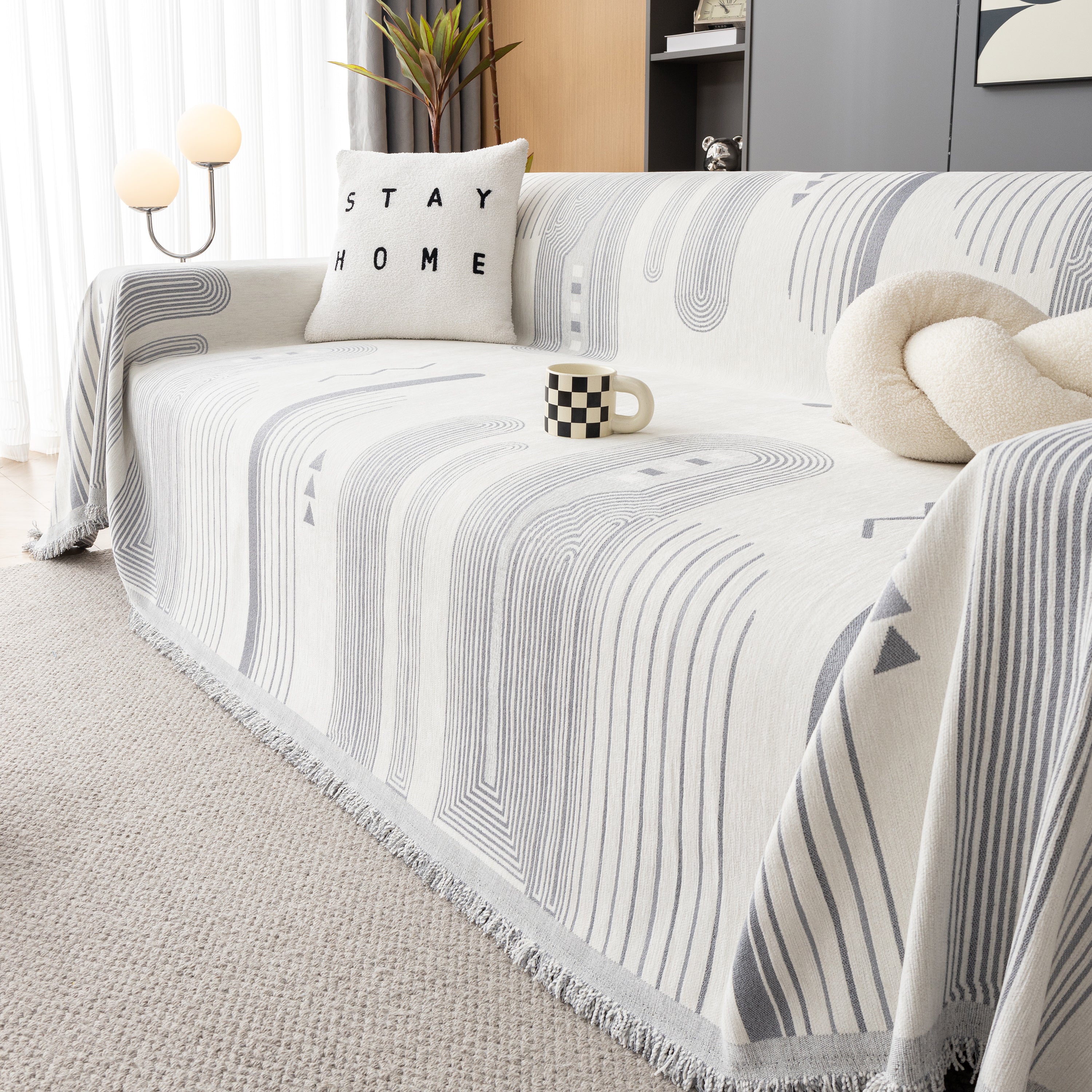 Boho Couch Throw Covers With Tassel Thick Durable Sofa Cover Blanket Furniture Slipcover Sectional