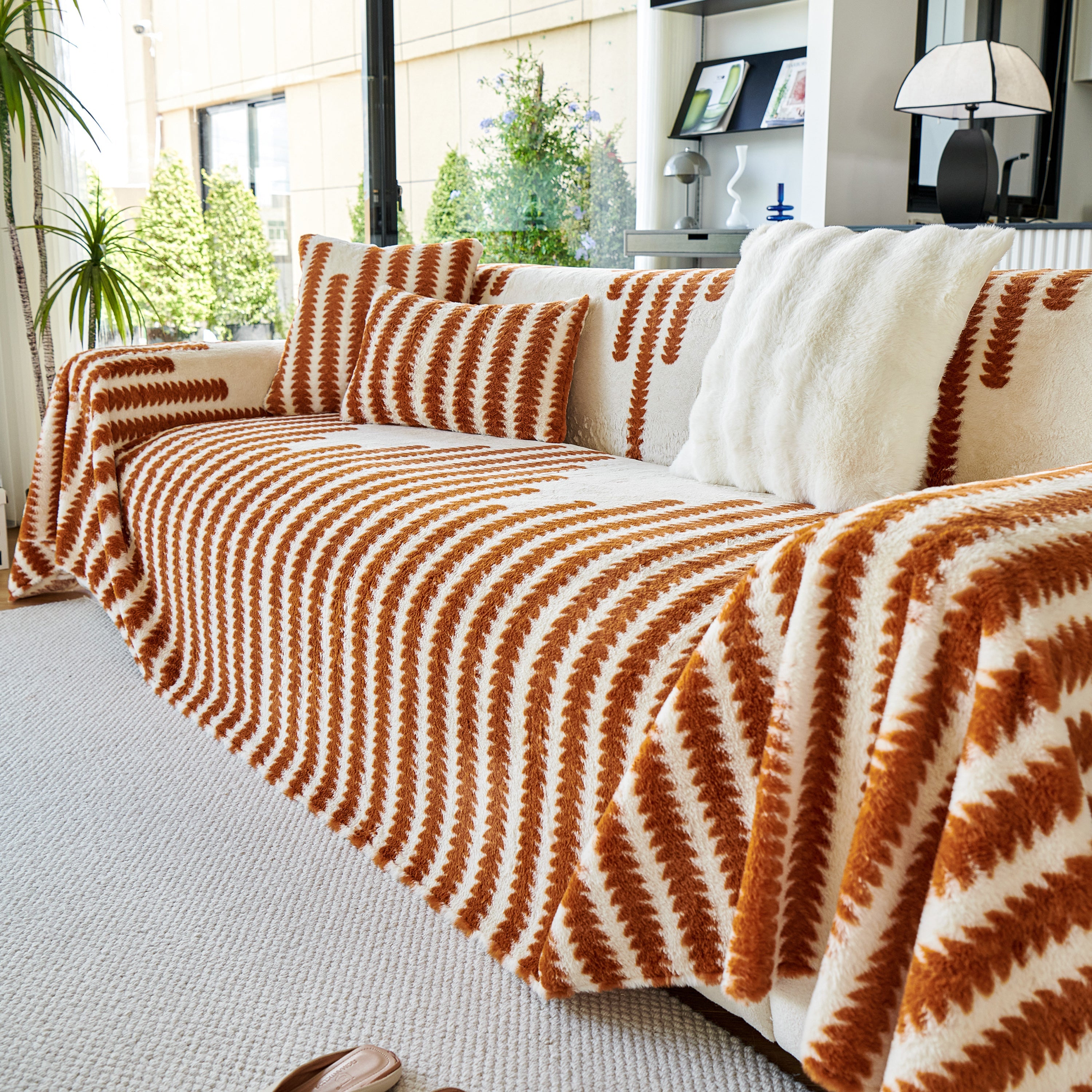 Warm Faux Fur Luxury Sofa Throw Blankets, Soft Cozy Thick Plush Shaggy Blankets For Couch Chair Bed