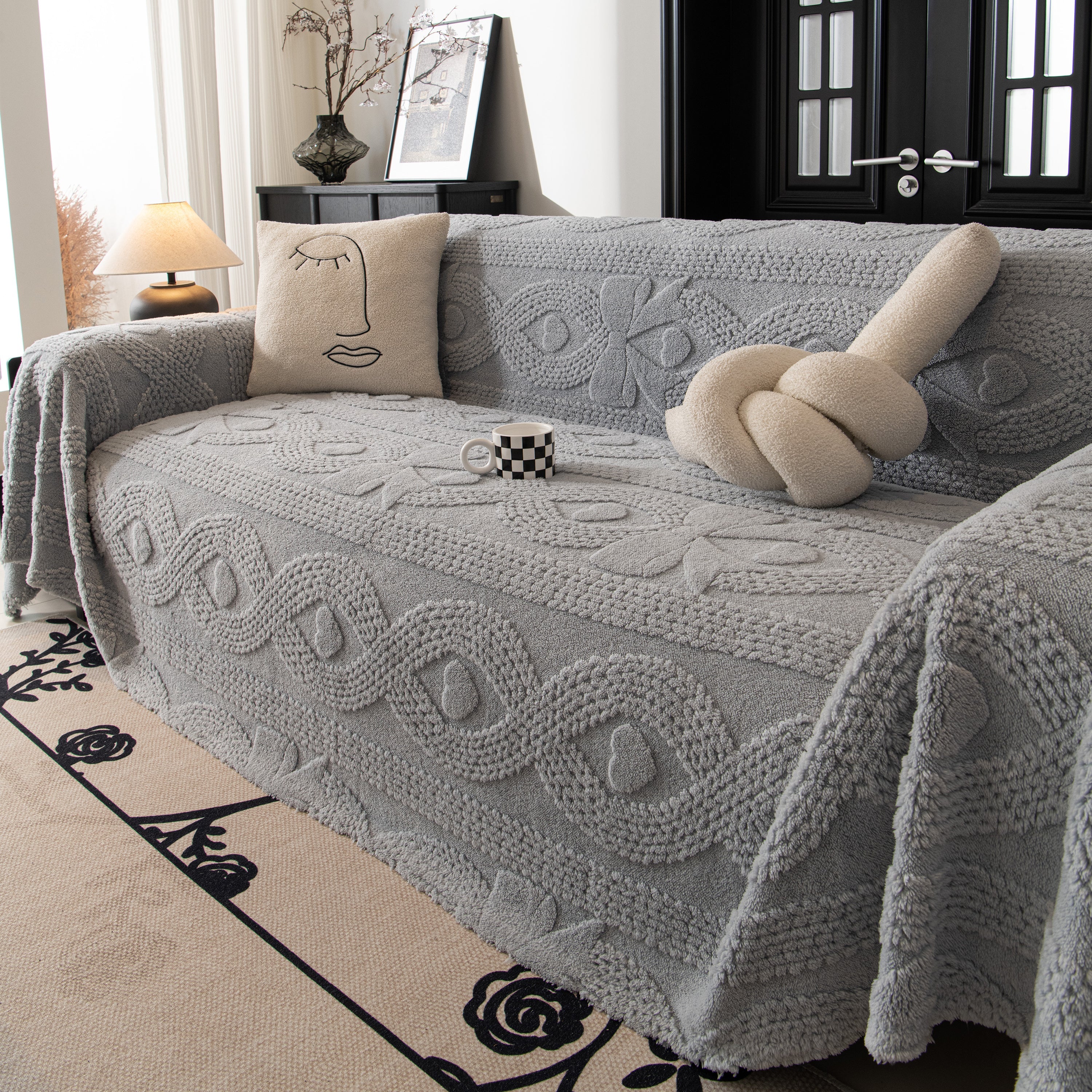 Soft Plush Fleece Throw Blanket For Couch Solid Cute Warm Couch Cover Blanket For Winter