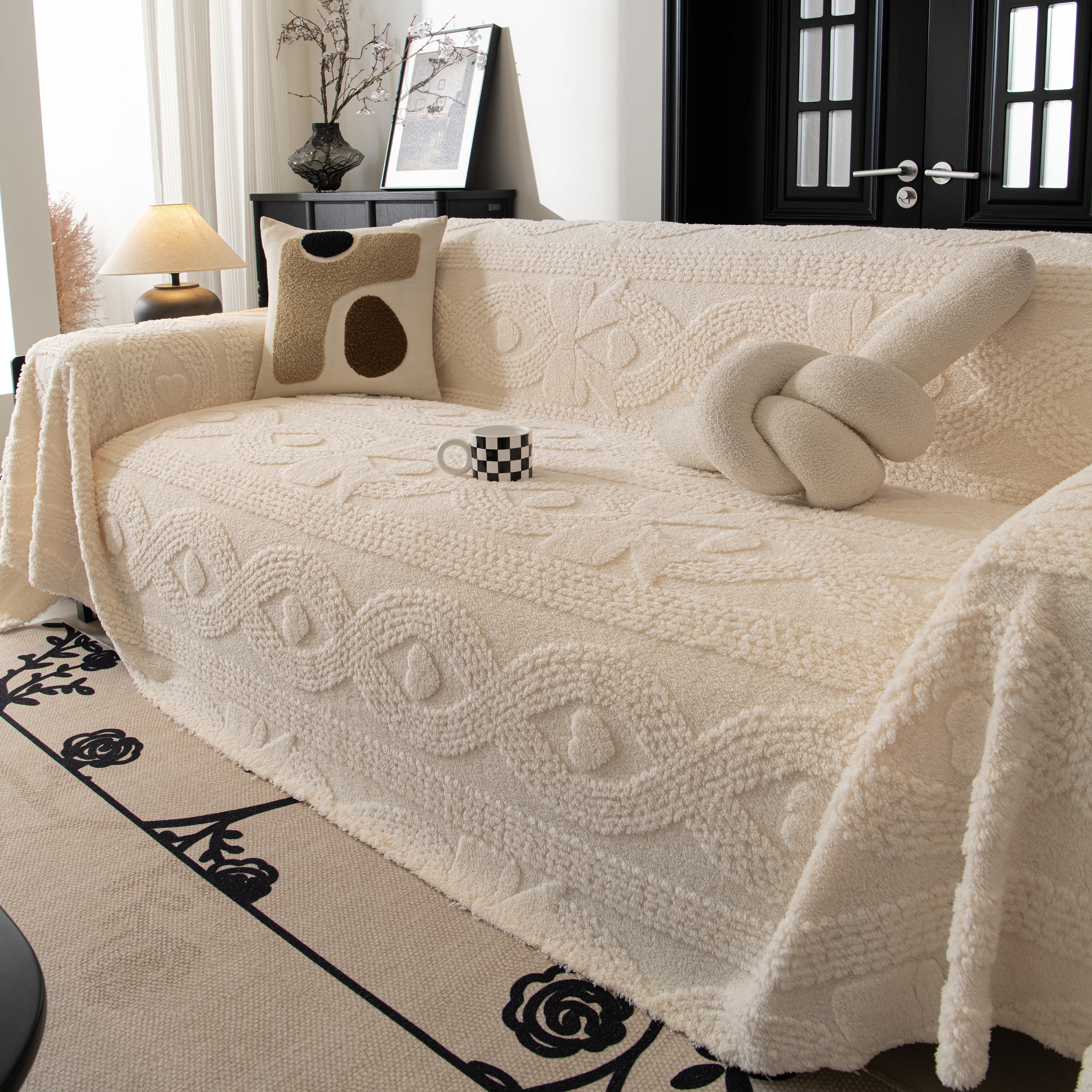 Soft Plush Fleece Throw Blanket For Couch Solid Cute Warm Couch Cover Blanket For Winter