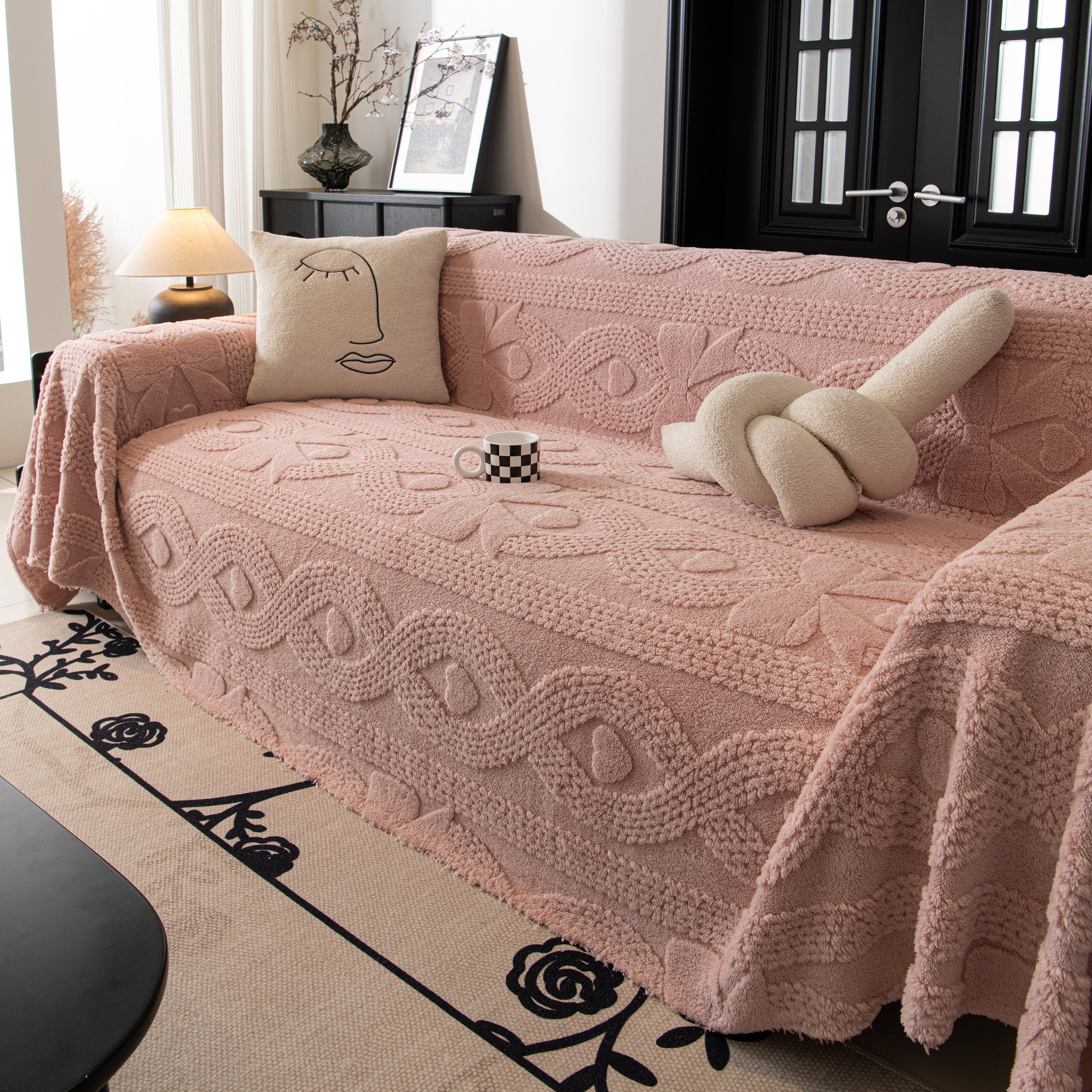 Soft Plush Fleece Throw Blanket For Couch Solid Cute Warm Couch Cover Blanket For Winter