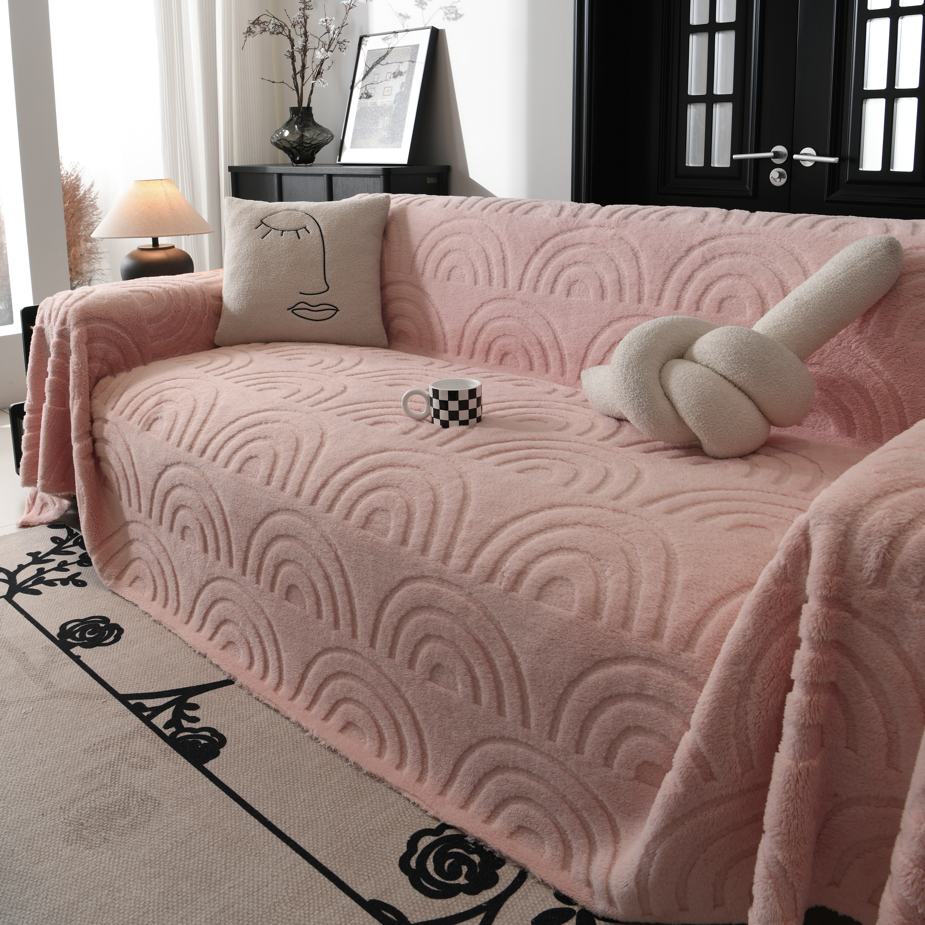 Plush Warm Decor Couch Cover Soft Jacquard Fleece Throw Blankets For Bed Couch Sofa Chair