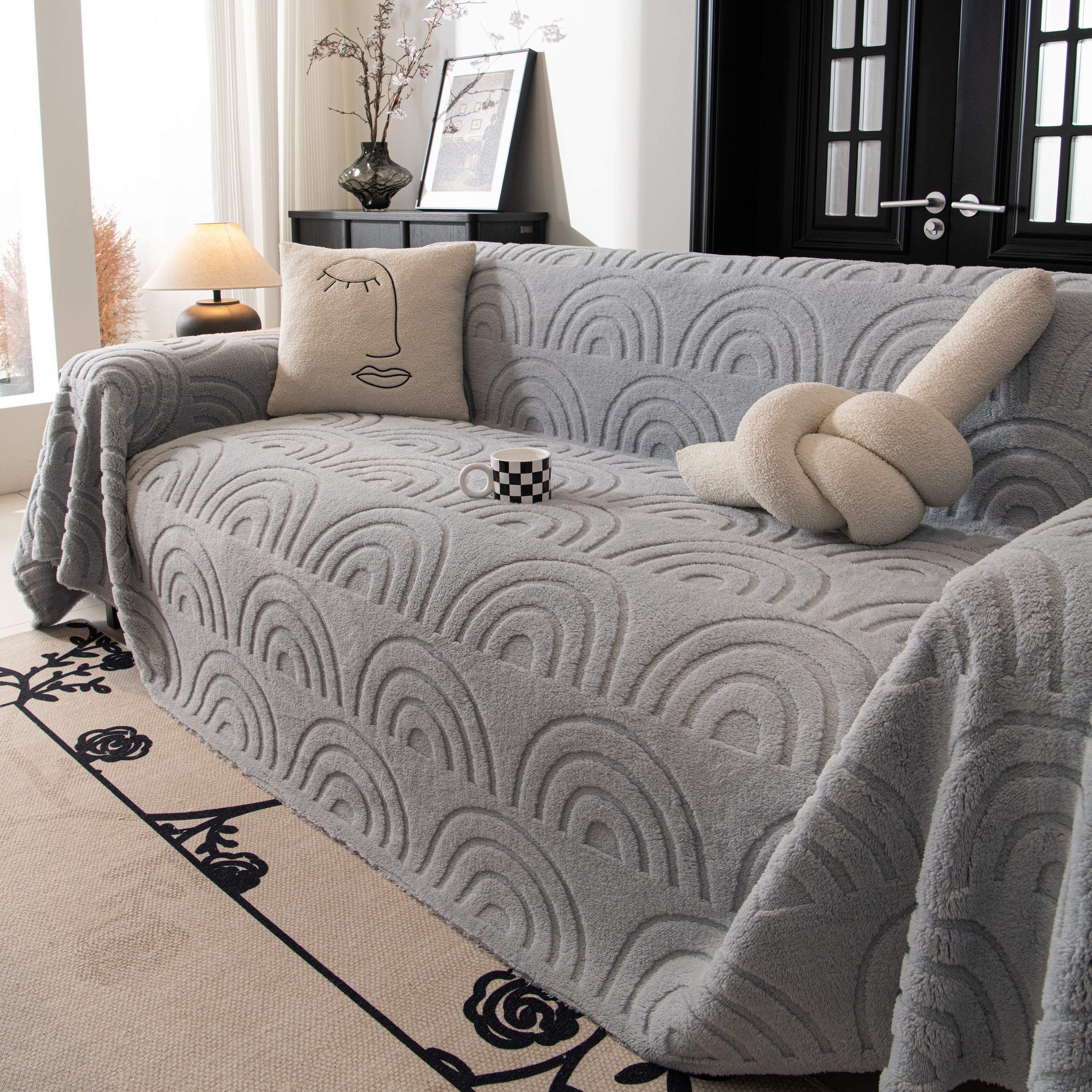 Plush Warm Decor Couch Cover Soft Jacquard Fleece Throw Blankets For Bed Couch Sofa Chair