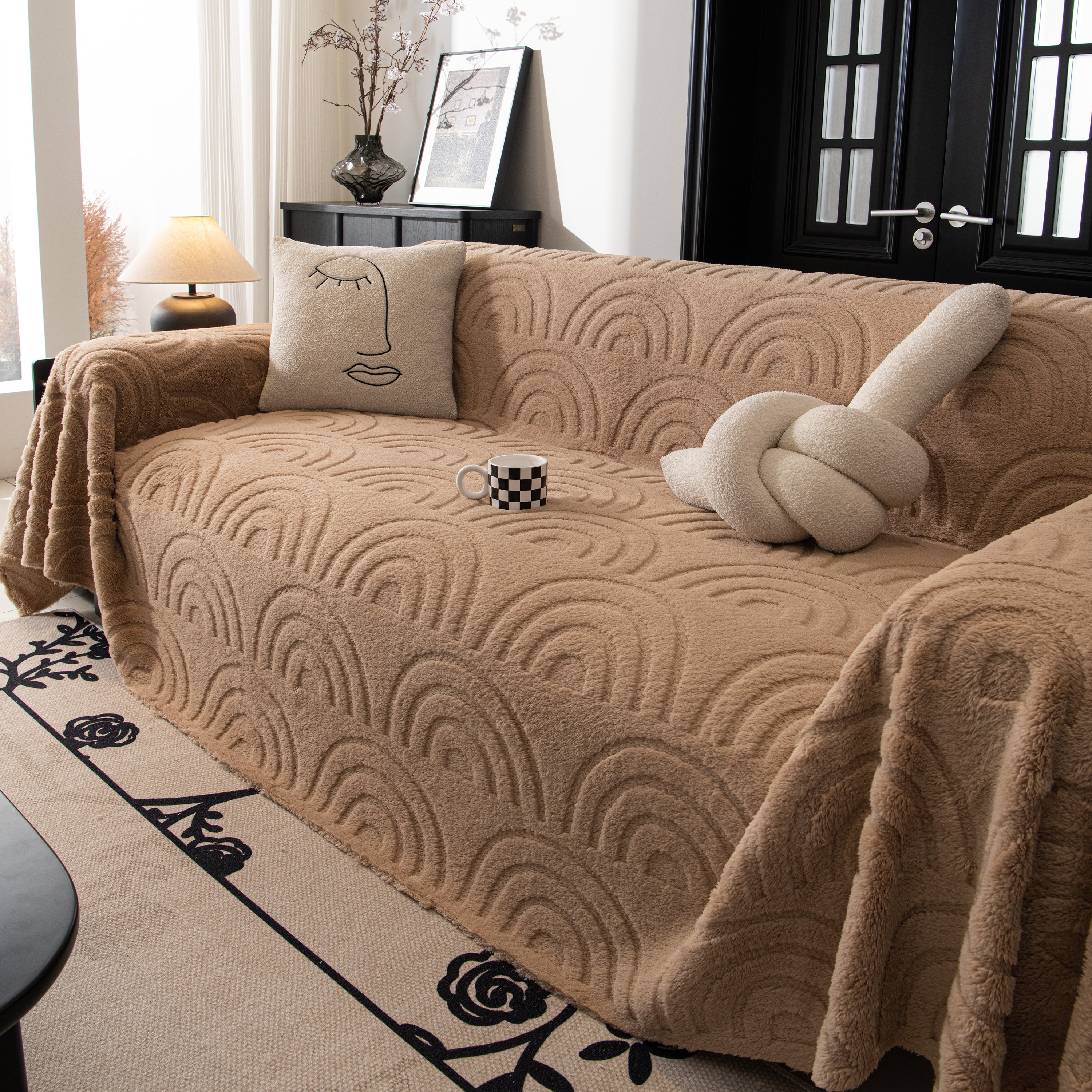 Plush Warm Decor Couch Cover Soft Jacquard Fleece Throw Blankets For Bed Couch Sofa Chair