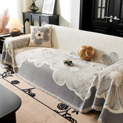 Floral Sofa Slipcovers Reversible Sofa Throw Covers With Tassels Pretty Furniture Covers For Sofas