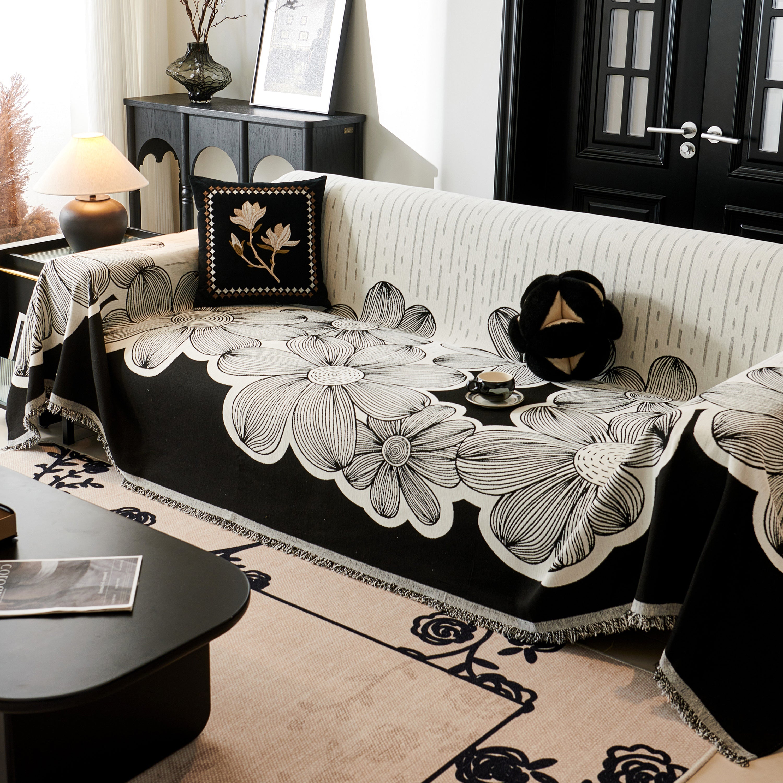 Floral Sofa Slipcovers Reversible Sofa Throw Covers With Tassels Pretty Furniture Covers For Sofas