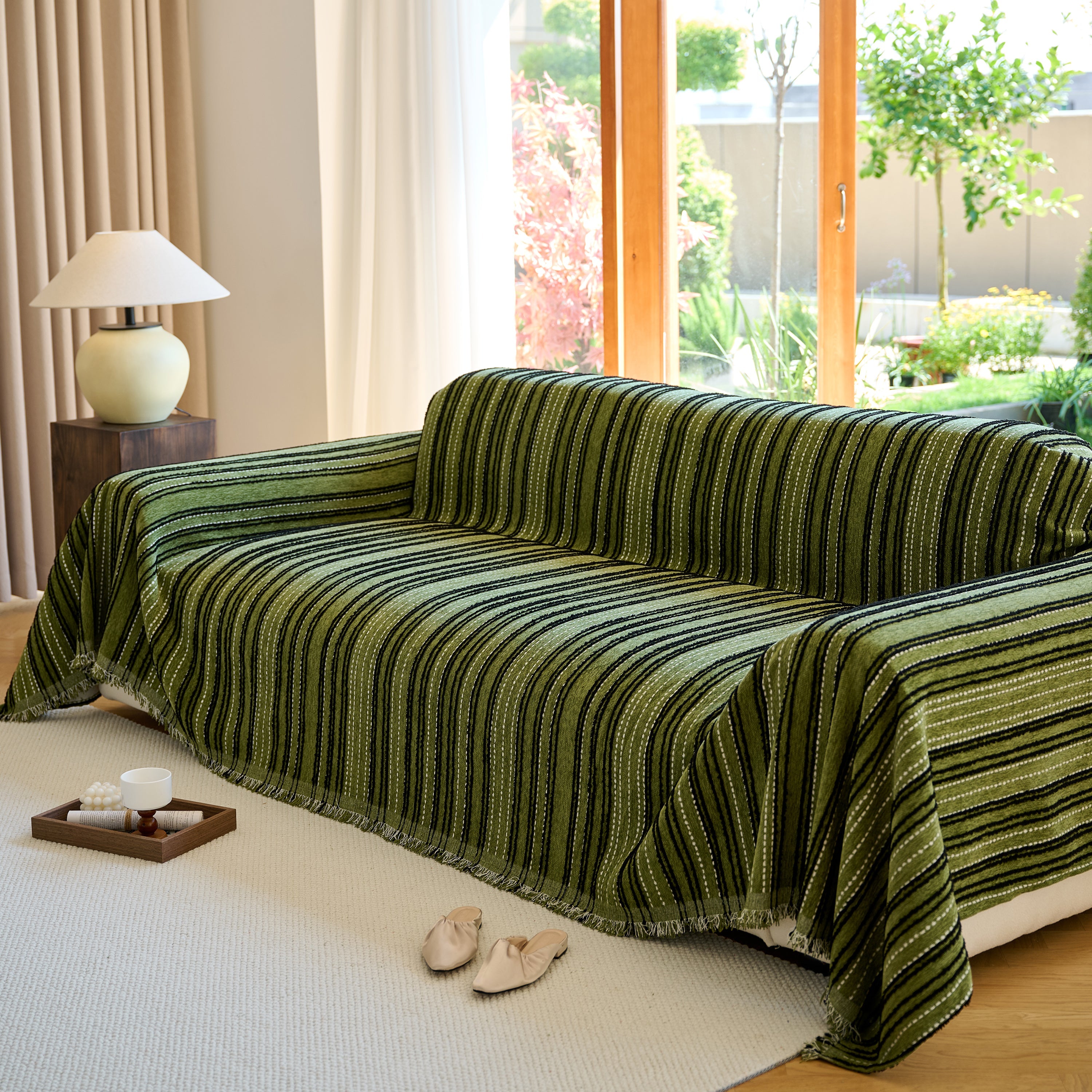 Vintage-inspired Striped Blankets For Couch Covers Luxury Couch Throw Cover With Timeless Elegance