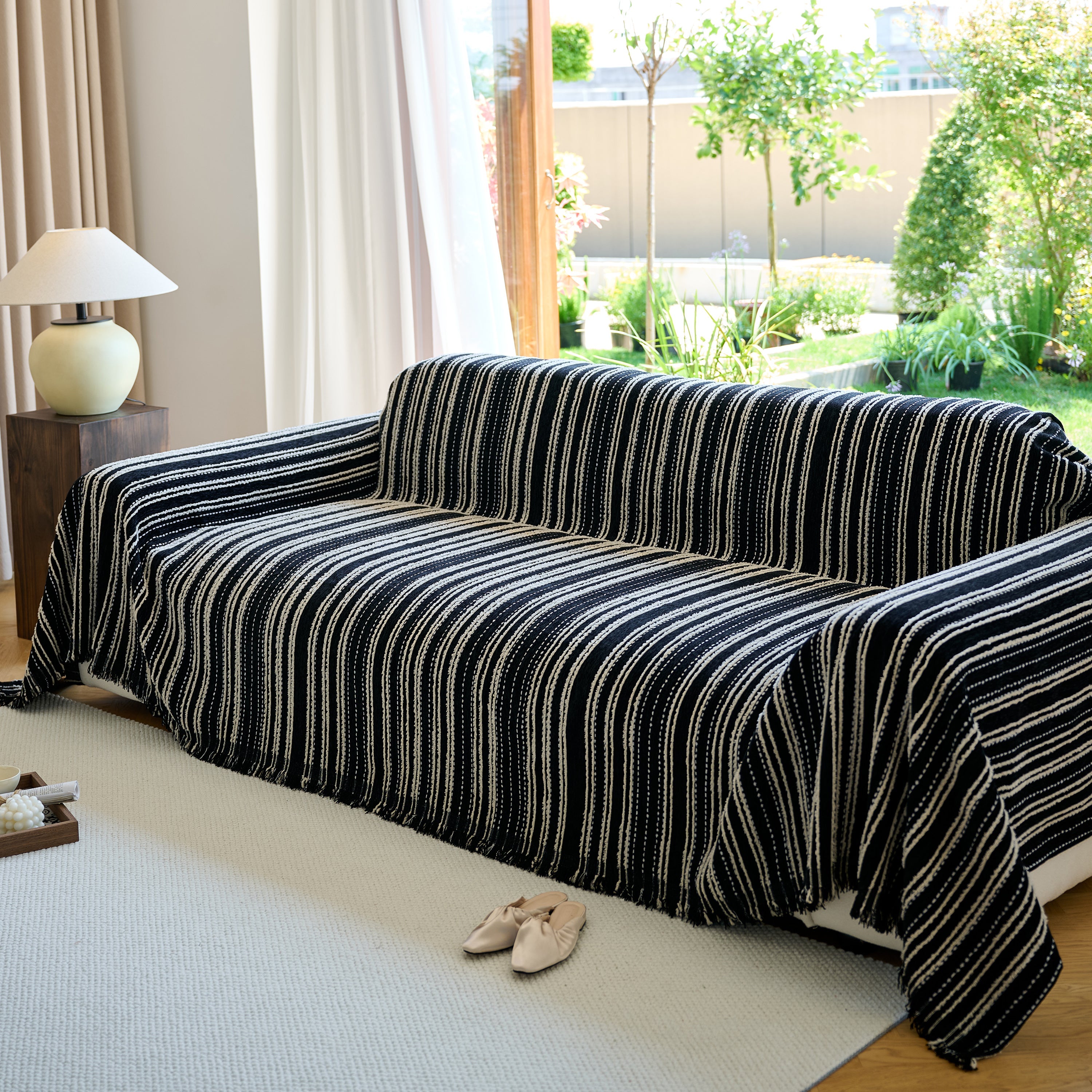 Vintage-inspired Striped Blankets For Couch Covers Luxury Couch Throw Cover With Timeless Elegance