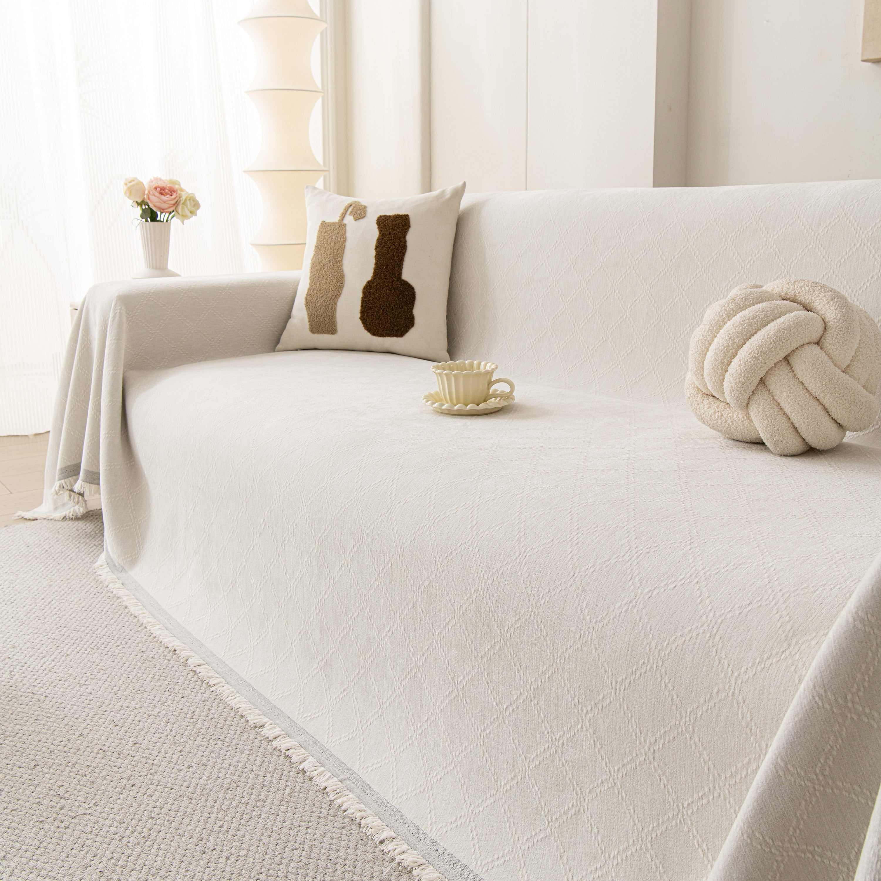 Soft Textured Couch Cover Slipcover Blanket, Modern Couch Covers For Dogs Washable