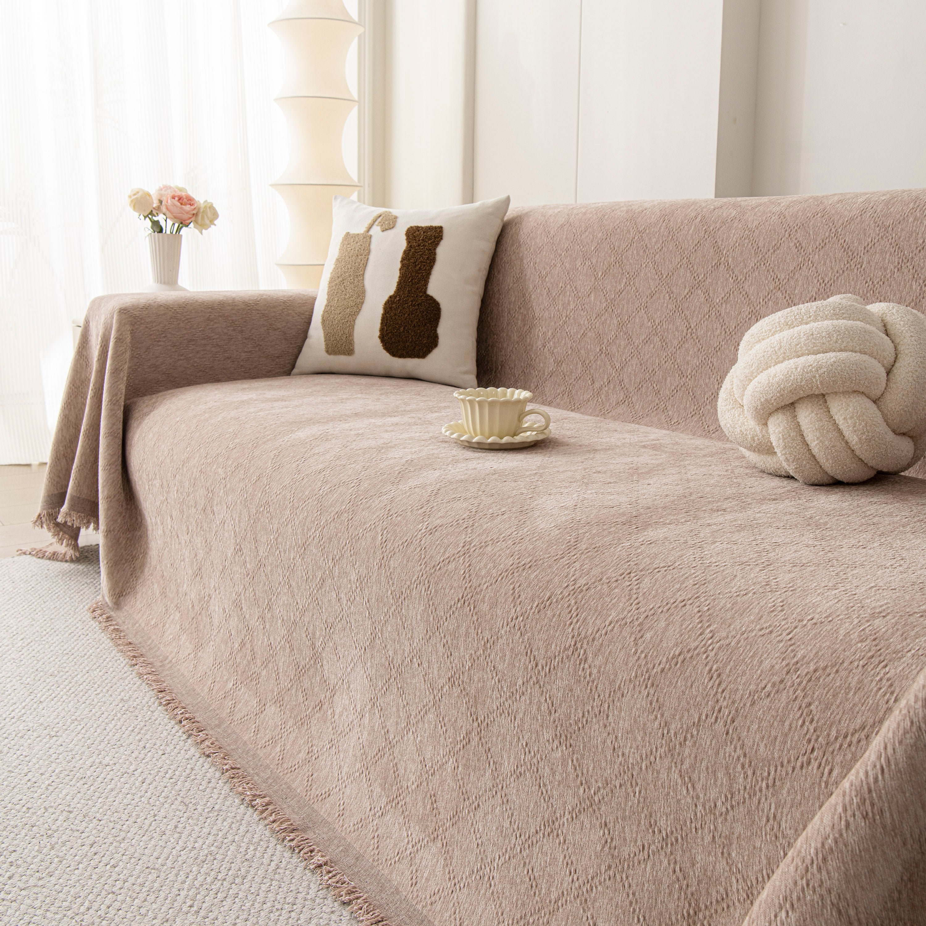 Soft Textured Couch Cover Slipcover Blanket, Modern Couch Covers For Dogs Washable