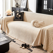 Herringbone Chenille Couch Cover Blanket Soft Durable Throw Sofa Protector With Tassel