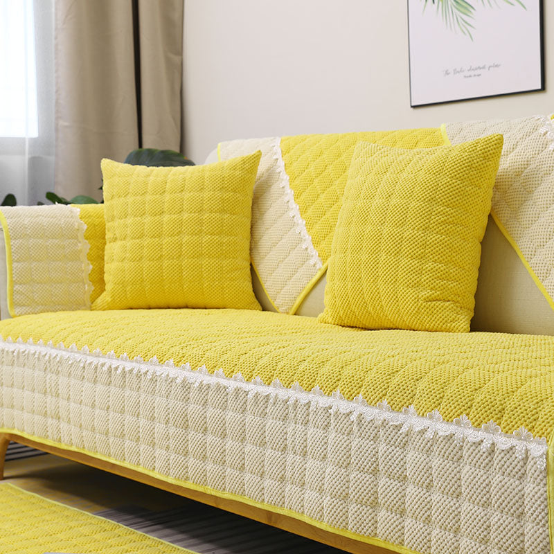 Non-slip Sectional Couch Cover With Lace, Furniture Protector For Dogs, Pets, And Kids I