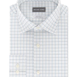 Michael Kors Men's Classic/Regular-Fit Non-Iron Airsoft Performance Stretch Check Dress Shirt Blue Size 15X32-33