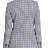 DKNY Women's Houndstooth Button Cuff Blazer Blue Size 6 Petite
